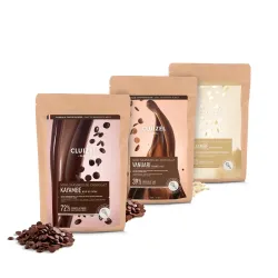 3 packets Dark, milk and ivory chocolate chips