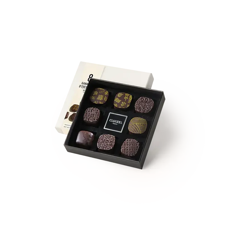 Ganaches d'Exception dark chocolate n°8 box | CLUIZEL