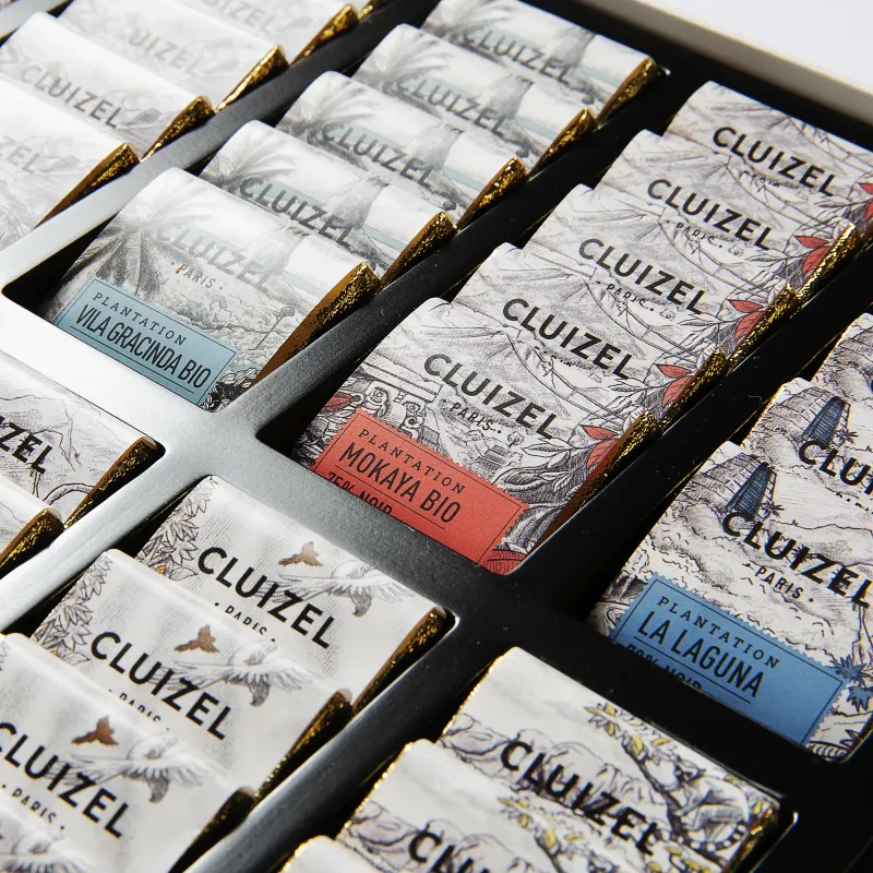 coffret 50 carrés de chocolat