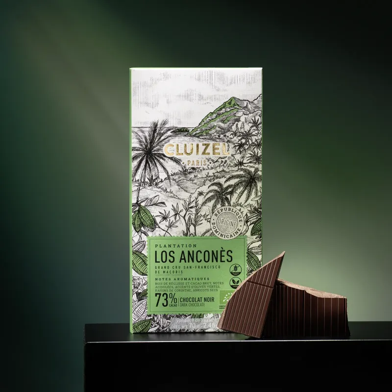 Tablette Plantation Los Anconès chocolat Noir 73% | CLUIZEL