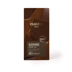 KAYAMBE GRAND LAIT bar 45% chocolate, milk chocolate | CLUIZEL