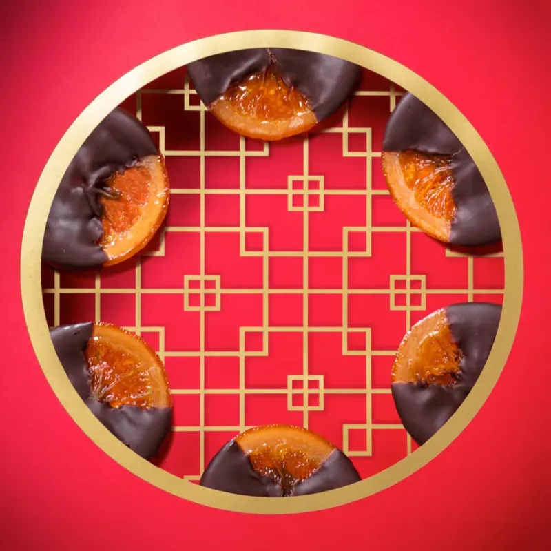 Box 1/2 Candied Orange Rings dark chocolate | CLUIZEL
