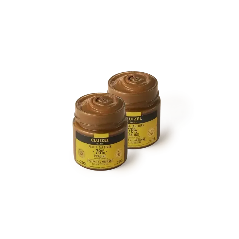 Lot de 2 Pâte à tartiner Praliné 78% | CLUIZEL